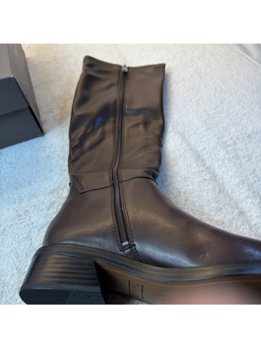 Franco Sarto Geralyn Knee High Boots Square Toe Brown Side Zip Women SZ 9 NEW - Picture 6 of 9